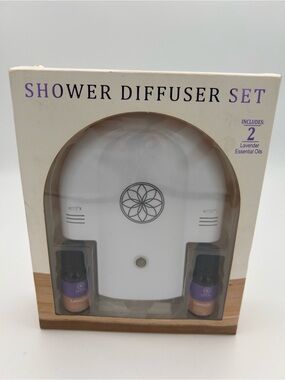 Shower Diffuser Set w 2 Lavender Essential Oils
